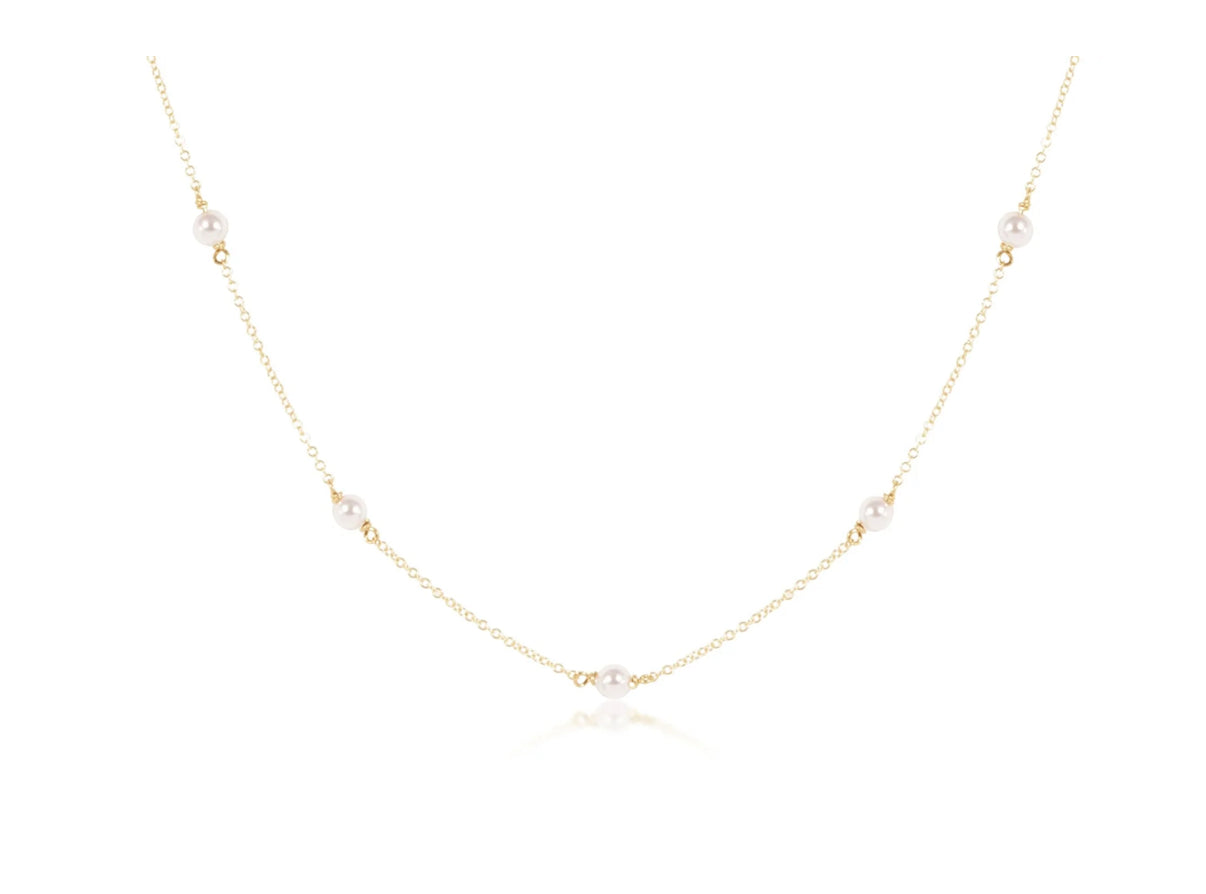 17” Choker Simplicity Chain Gold- 4mm Pearl