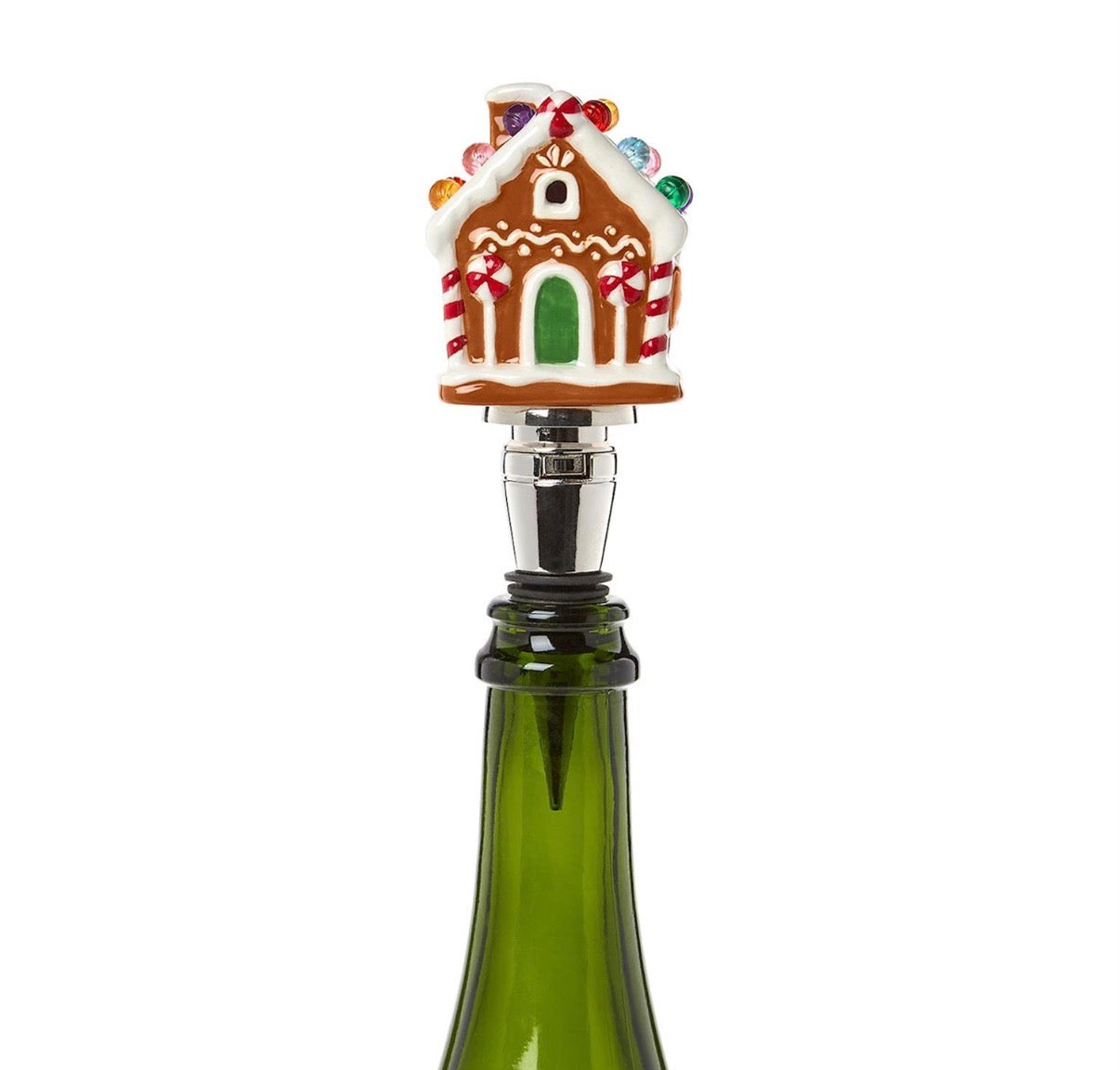 Gingerbread House Light-Up Bottle Stopper