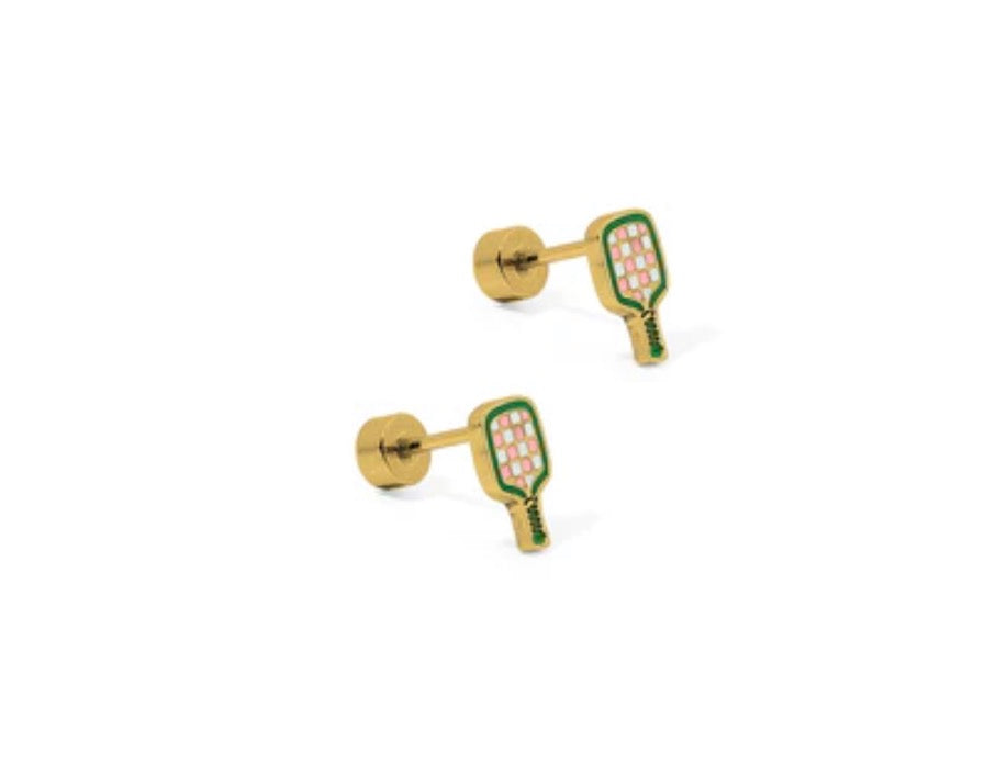Screwback Stud Earrings - Pickleball