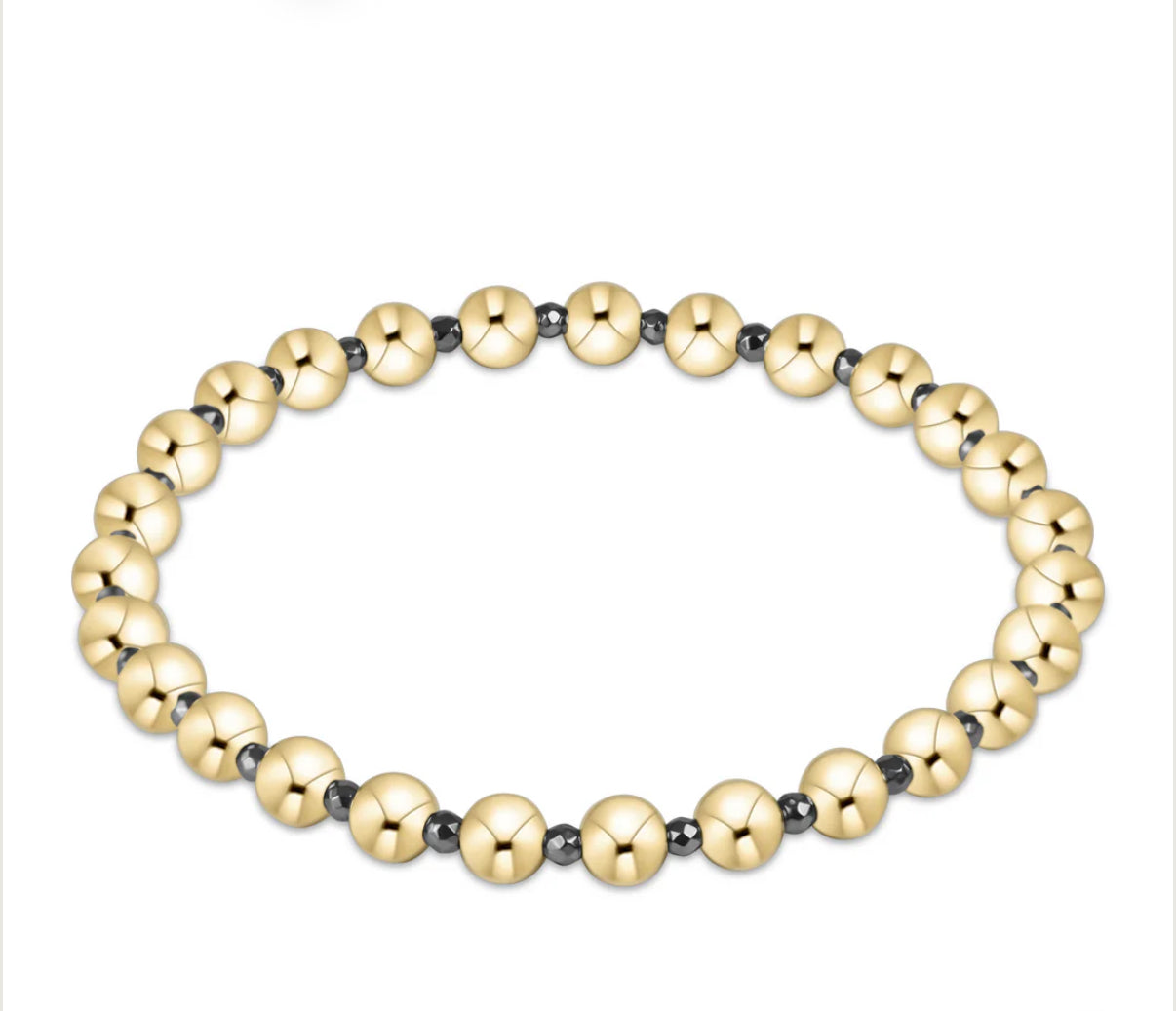 Silver Faceted Hematite Grateful Pattern 5mm Bead Bracelet