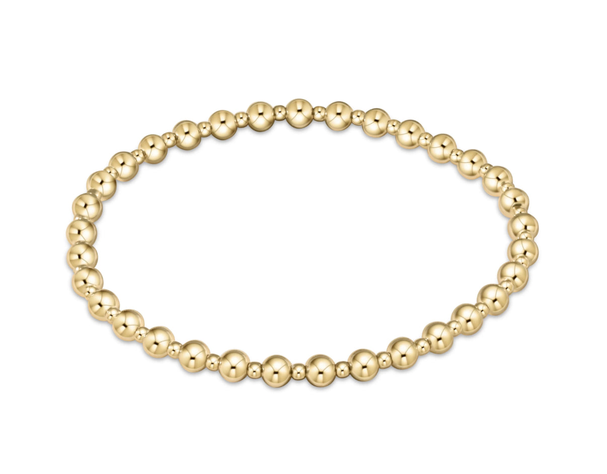 Classic Grateful Pattern 4mm Bead Bracelet- Gold