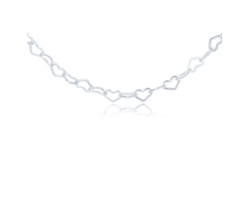 15" Choker Love Chain- Silver