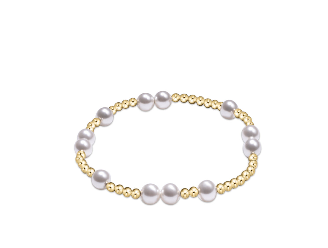 Hope Unwritten 6mm Bead Bracelet- Pearl