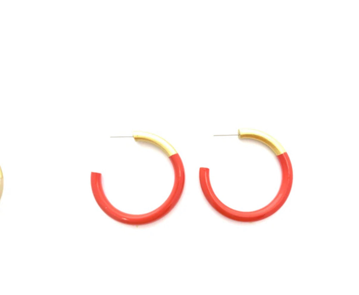 Liz Medium Hoop- Orange