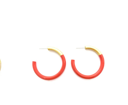 Liz Medium Hoop- Orange