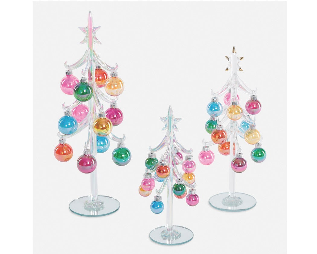 Glass Tree with Ornaments