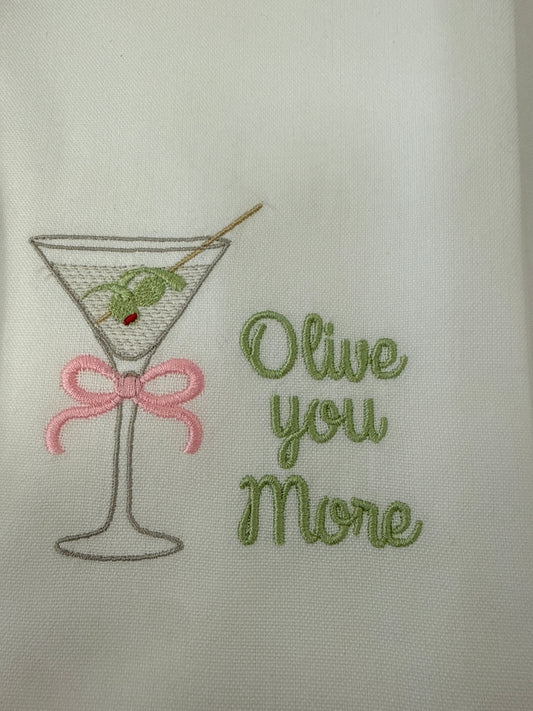 Martini Olive Love Tea Towel