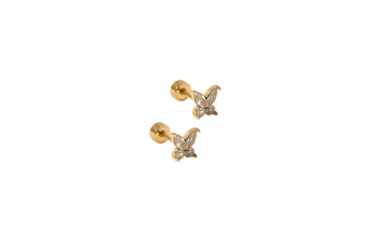 Screwback Stud Earrings - Lynn Butterfly