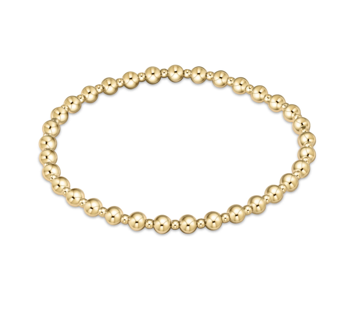 EXTENDS - CLASSIC GRATEFUL PATTERN 4MM BEAD BRACELET - GOLD