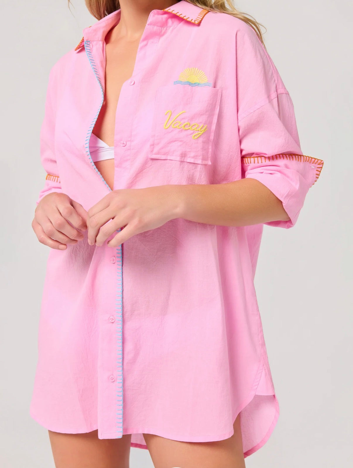 "Vacay/Out Of Office" Cover-Up Shirt