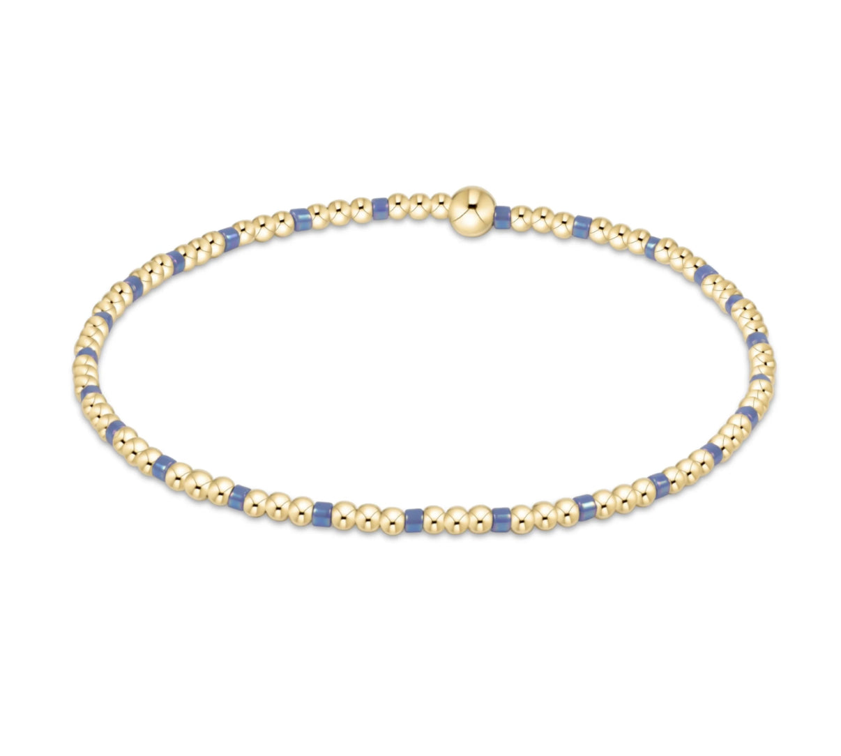 egirl Hope Sincerity Pattern 2mm Bead Bracelet - Bright Blue