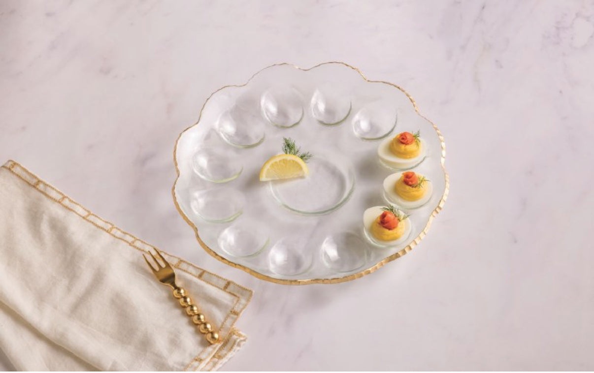 Gold Edge Egg Dish