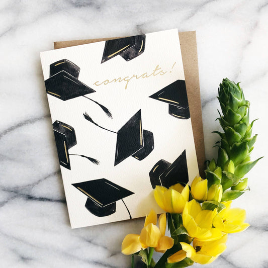 Grad Hats Congrats Greeting Card | Graduation Congrats Card