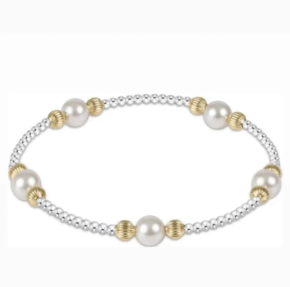 Purpose Dignity 6mm Pearl Bead Bracelet- Mixed Metal
