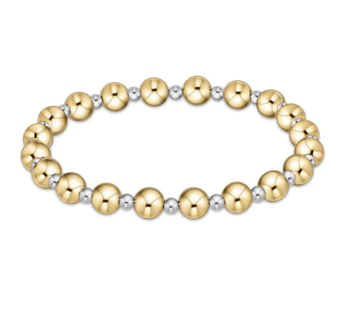 Classic Sincerity Pattern 6mm Bead Bracelet - Mixed Metal