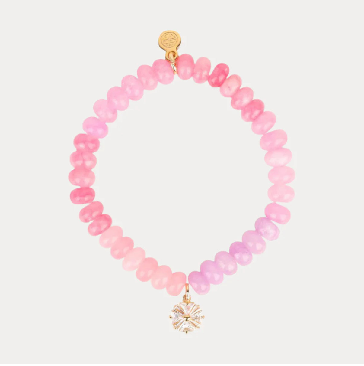Pansy Beaded Bracelet- Light Pink