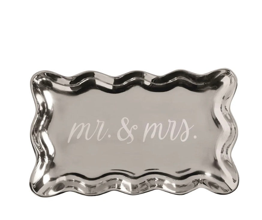 Mr. & Mrs. Etched Metal Tray