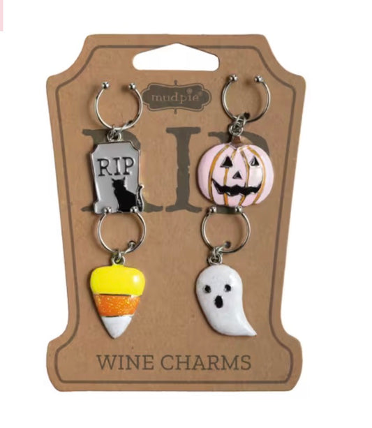 Pink Pumpkin Wine Charm Set