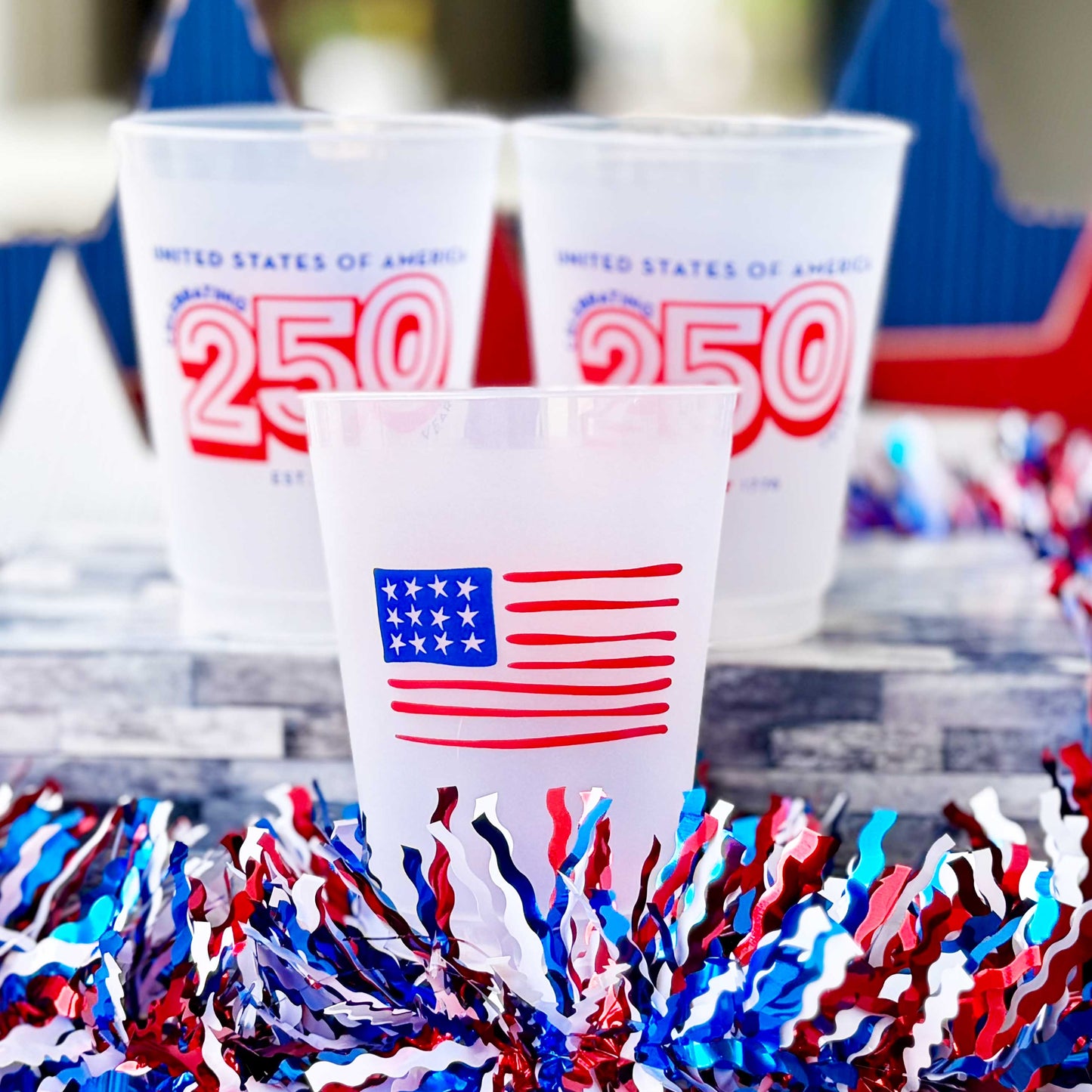 July 4th/Patriotic-America/USA 250 Frost Cup (10 ct bag)