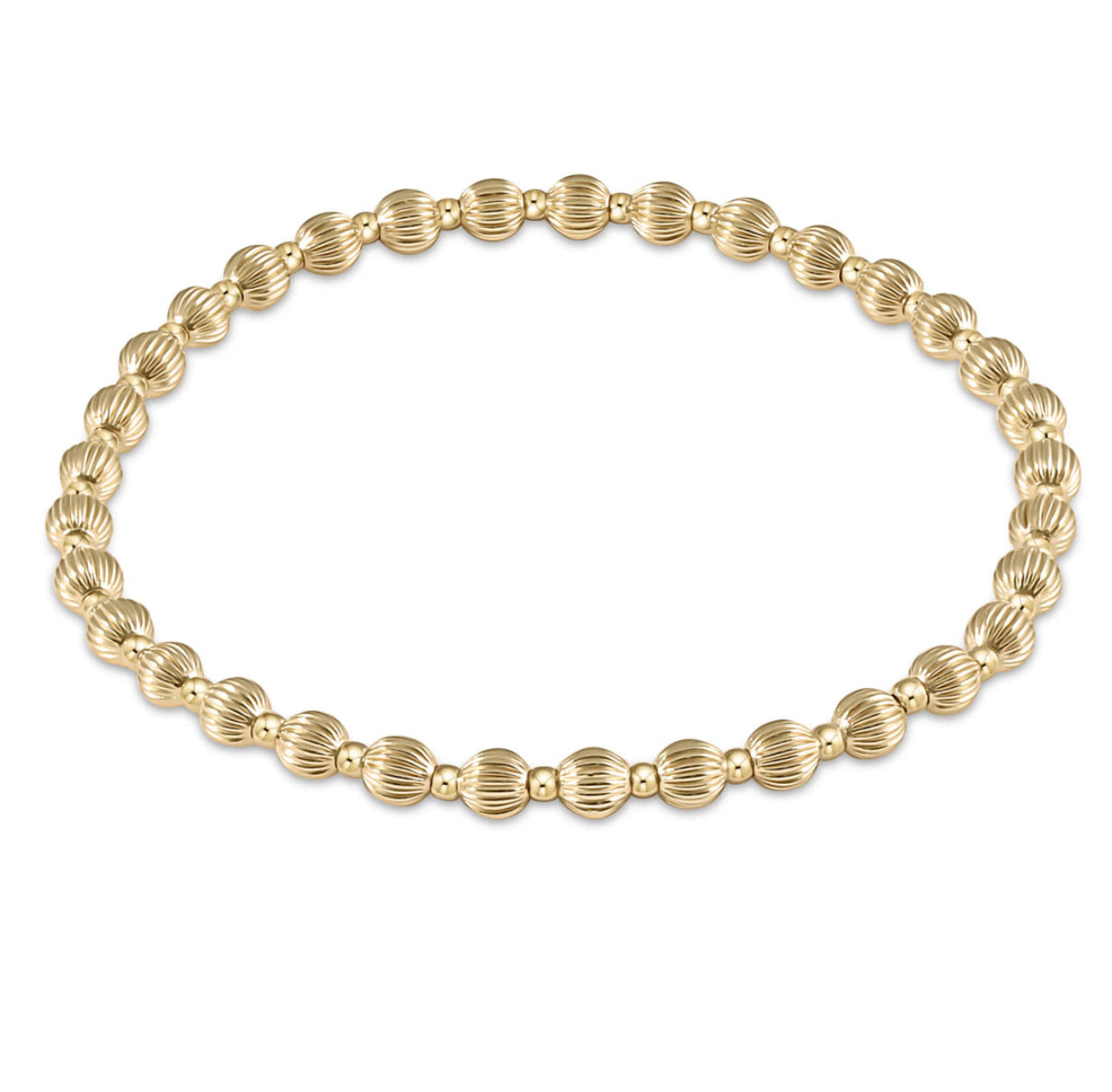 Dignity Grateful Pattern 4mm Bead Bracelet- Gold