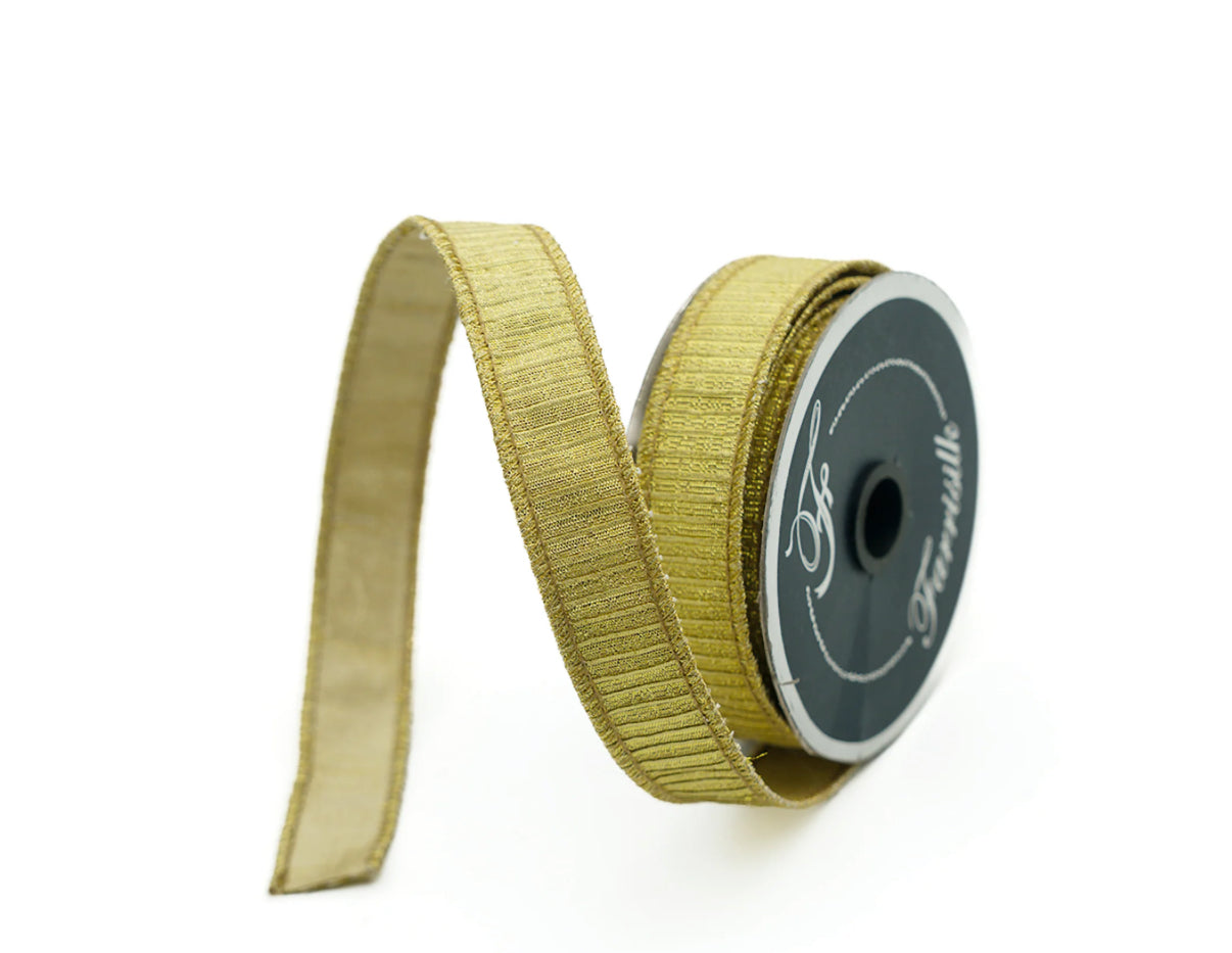 Pleated Metallic Gold Ribbon