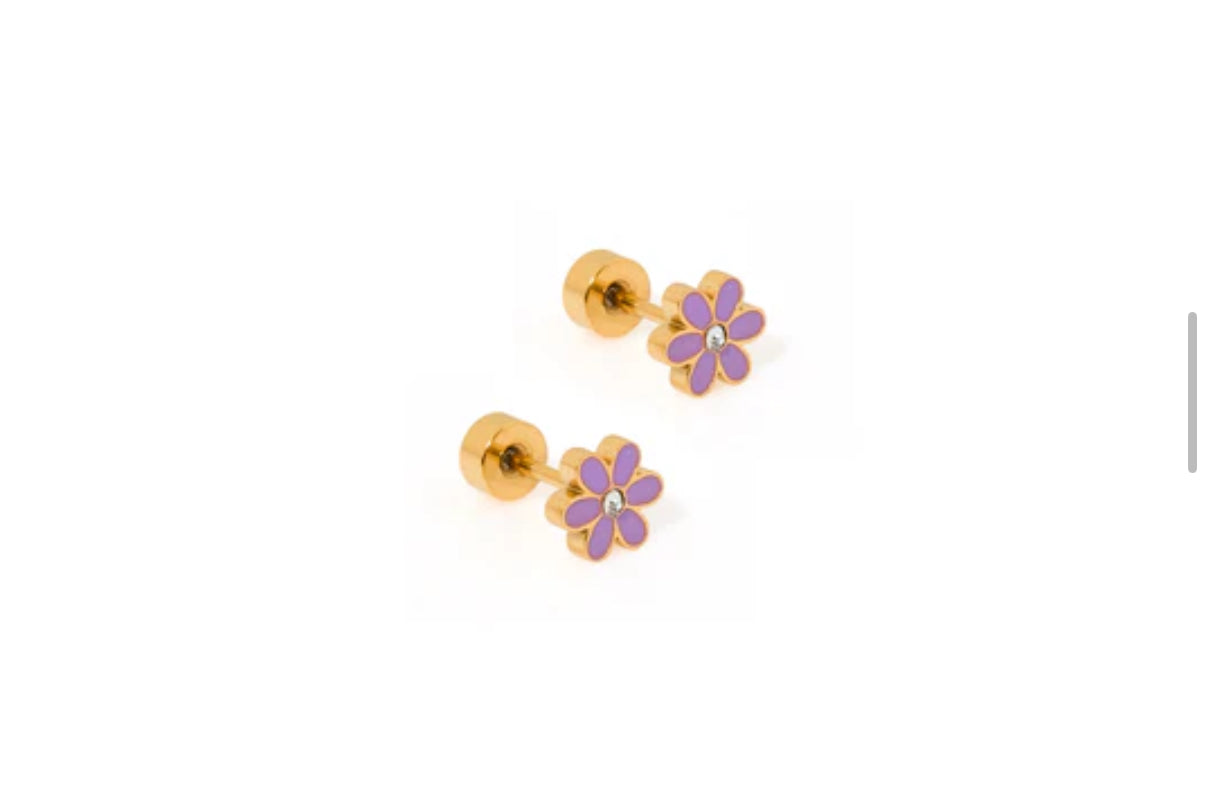 Screwback Stud Earrings - Alli Purple