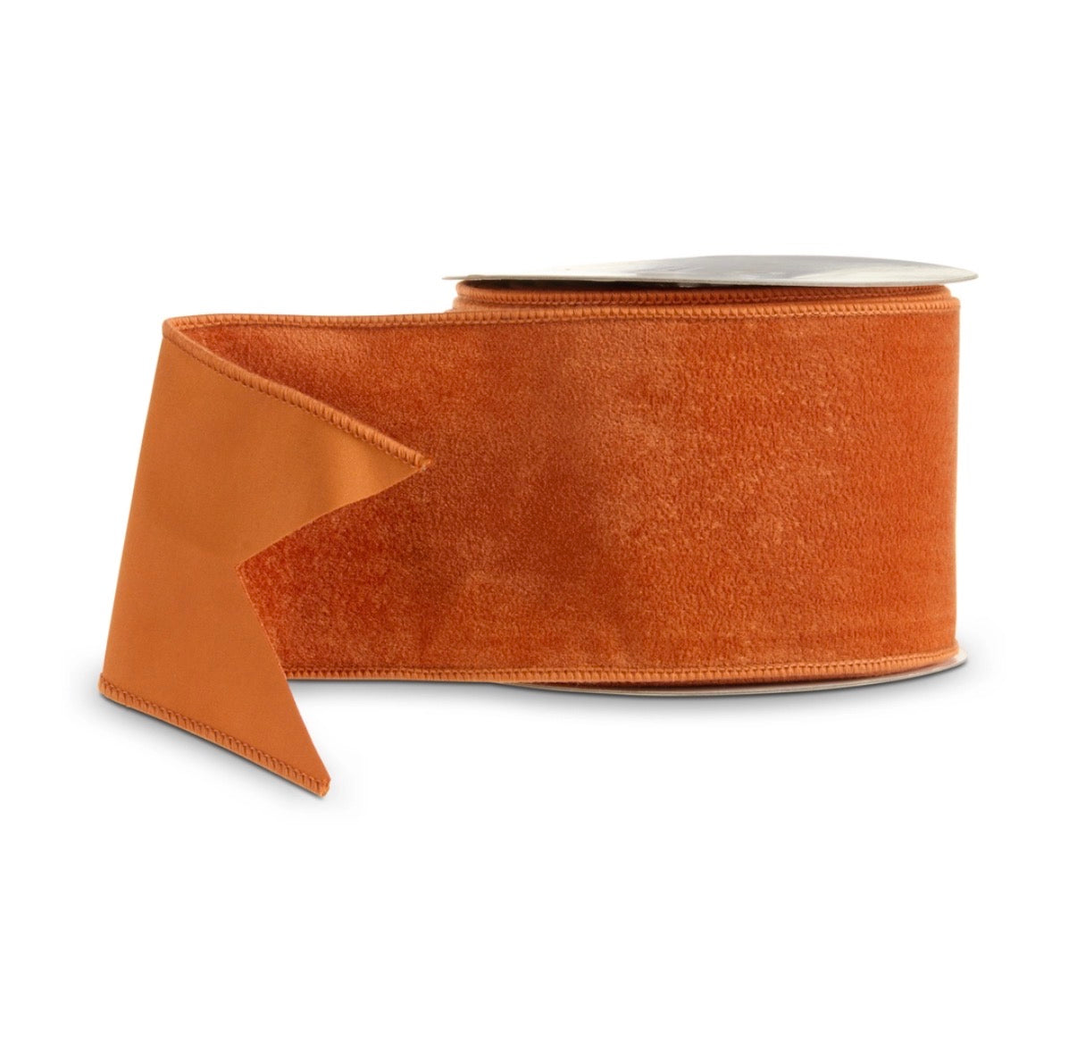 4" X 10 Yds Orange Velvet Wired Ribbon