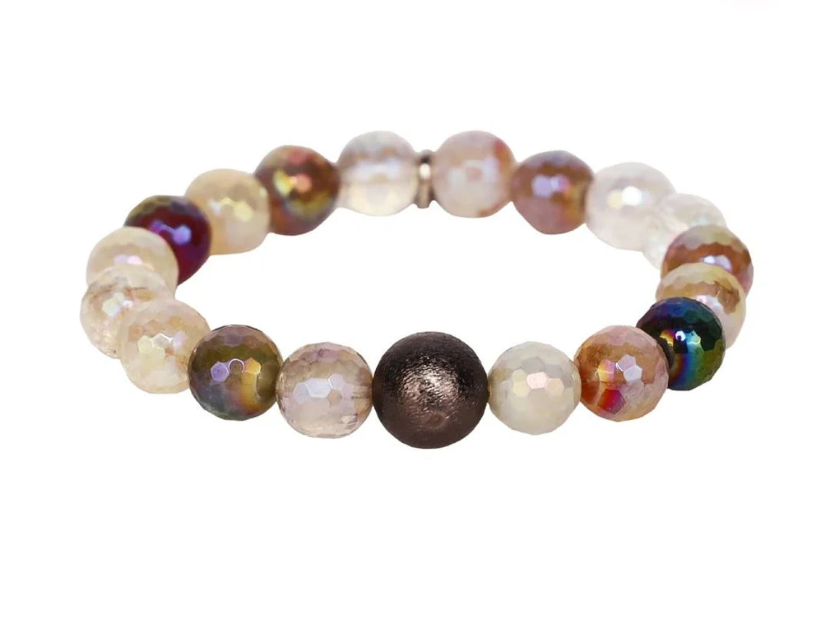 Melange Beaded Bracelet- Flint