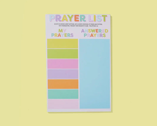 Prayer List Notepad- Multicolored