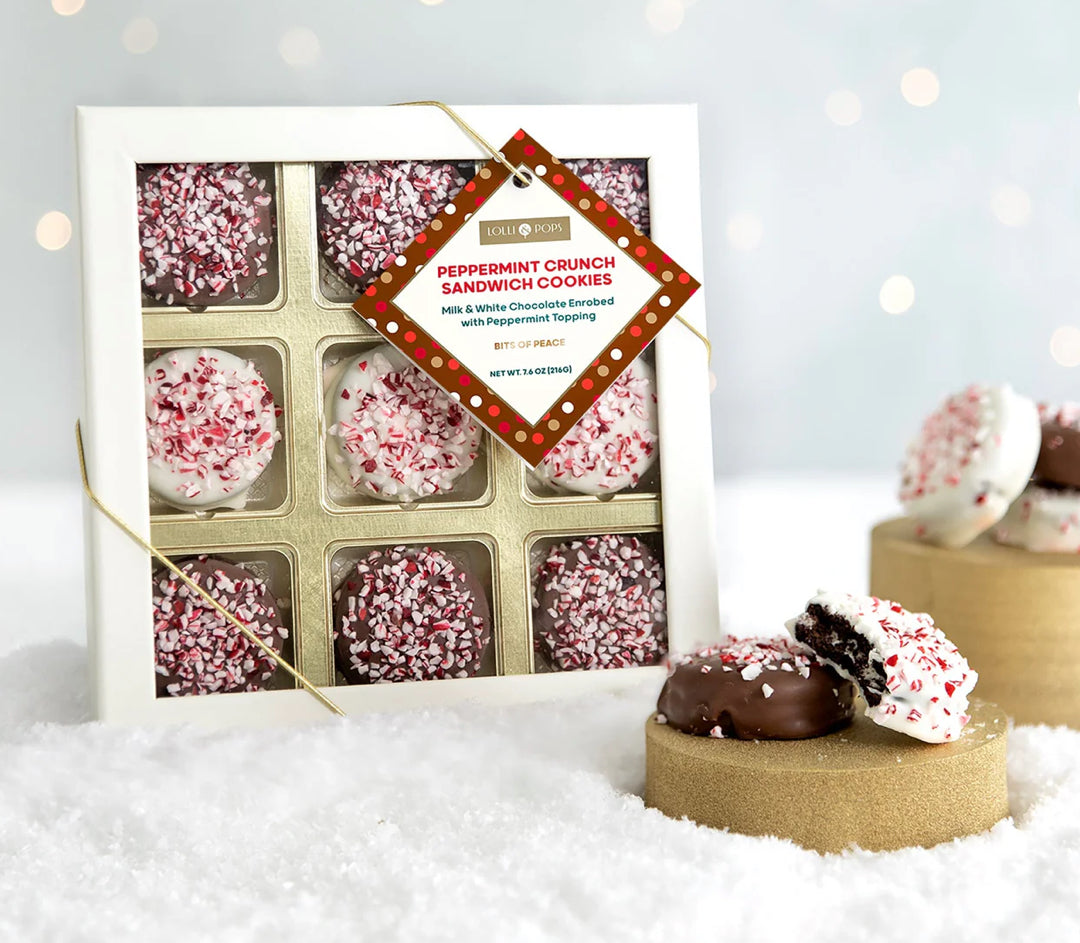 Peppermint Crunch Sandwich Cookies