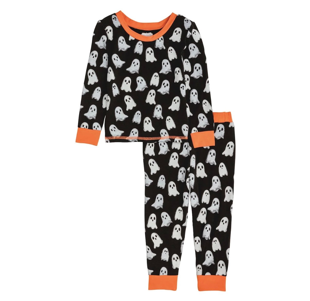 Glow in the Dark Black Ghost Pajama Set