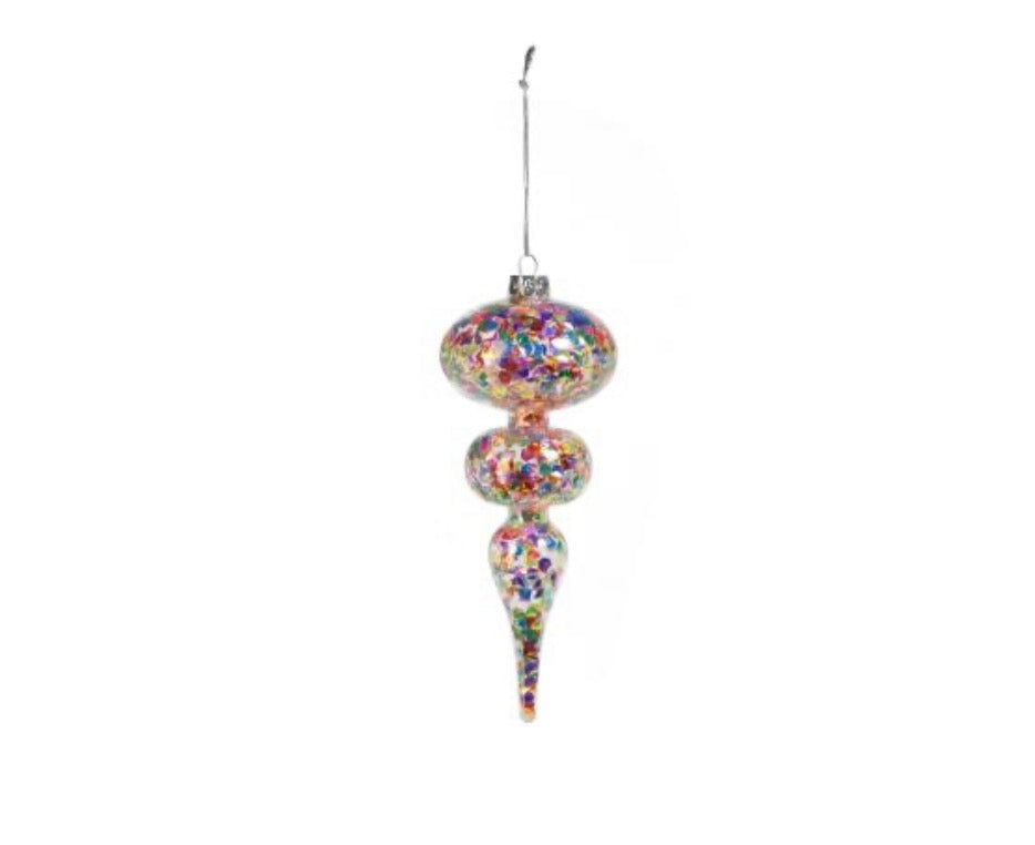 Multicolor Sequin Finial Ornament