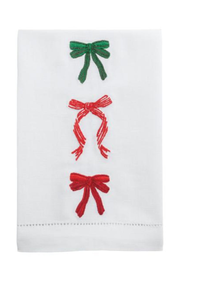 Embroidered Bow Tea Towels