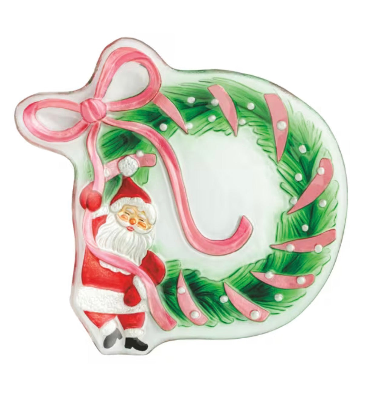Santa Bow Wreath Platter