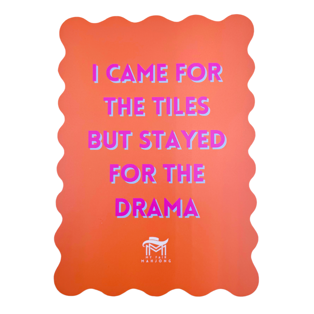 MAHJONG SHUFFLE CARD | Scalloped Edges & Bright Colors | Sized to Store with Mahjong League Cards: 09-BLUE- DONT LET FRIENDS SKIP