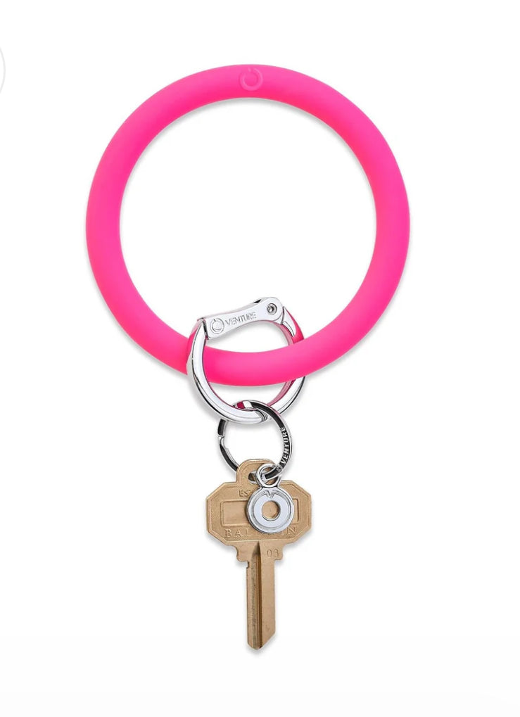 Silicone Big O® Key Ring - Tickled Pink