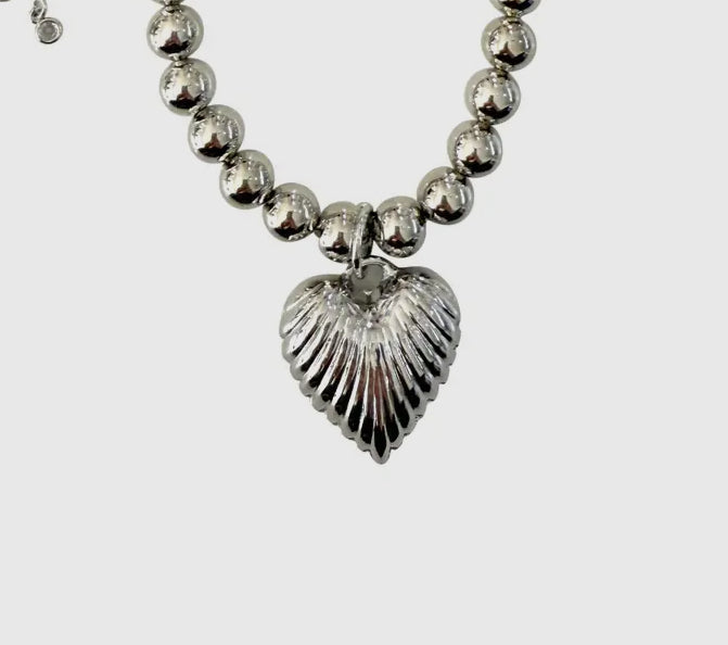 Scallop Heart- Silver