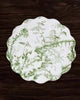 VIDA Chinoiserie and Trellis Reversible Round Placemats Set of 4 Green & White