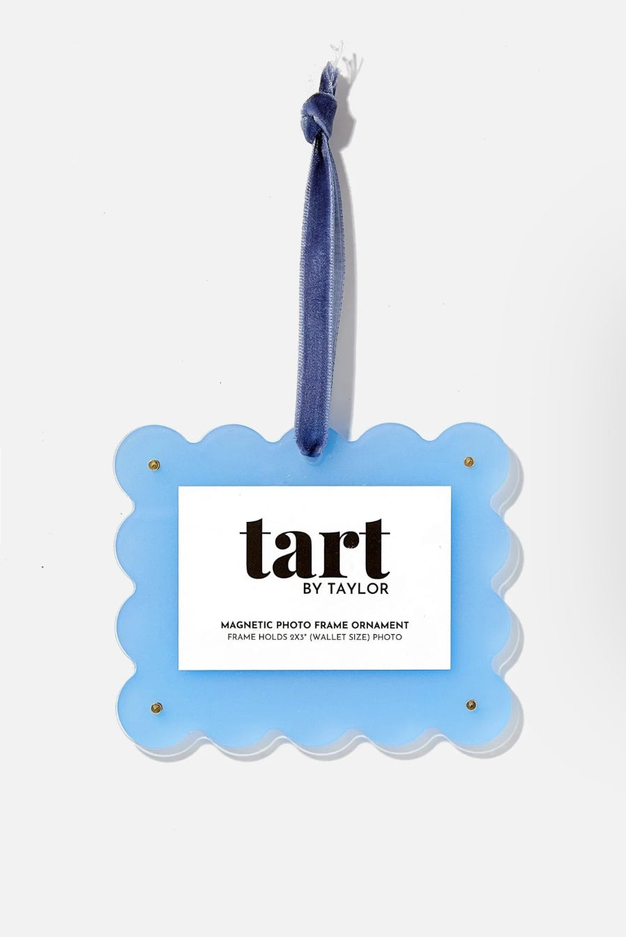 Scalloped Frame Ornament - Denim Blue