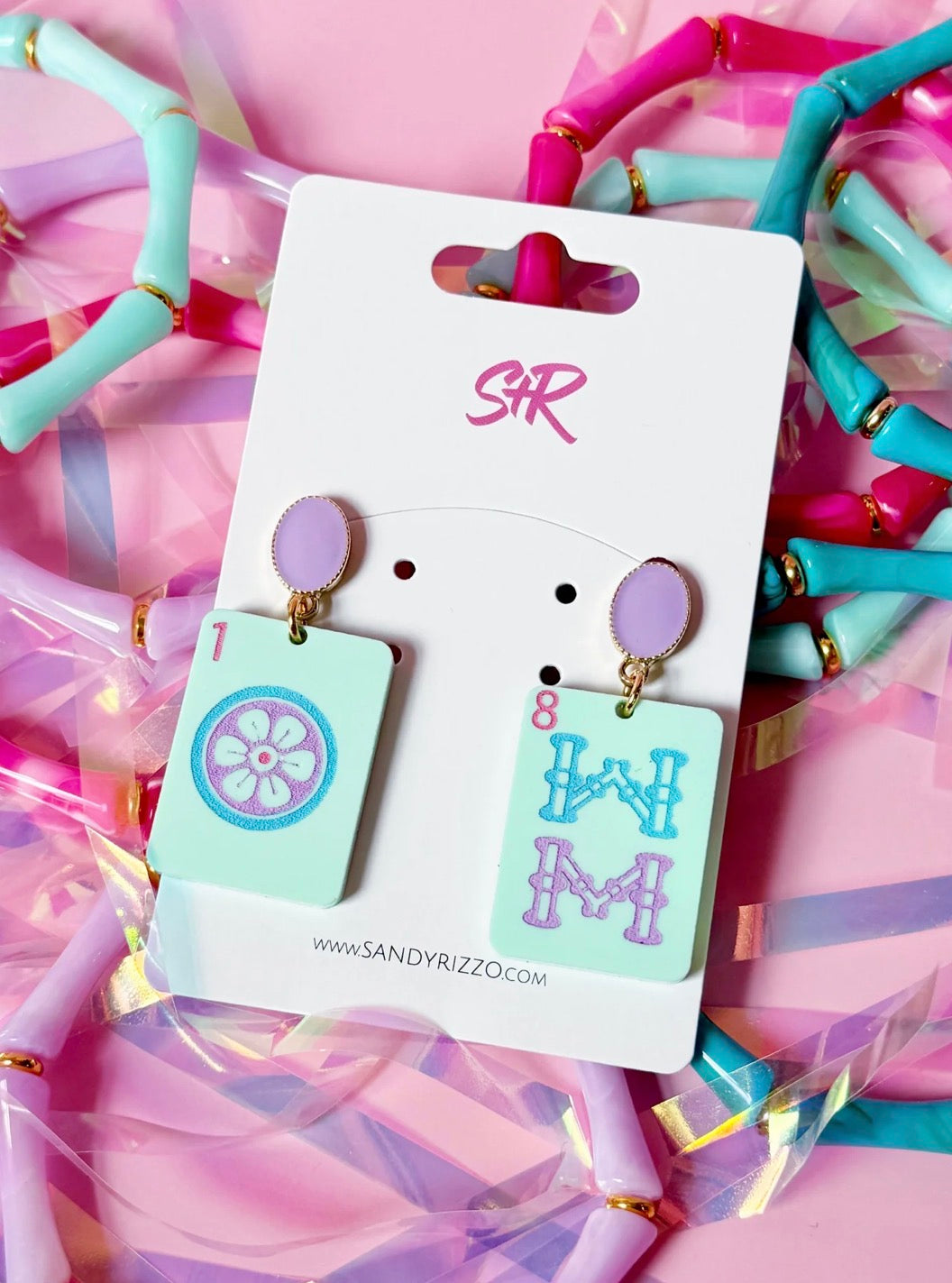 Mahjong Dangle Earring