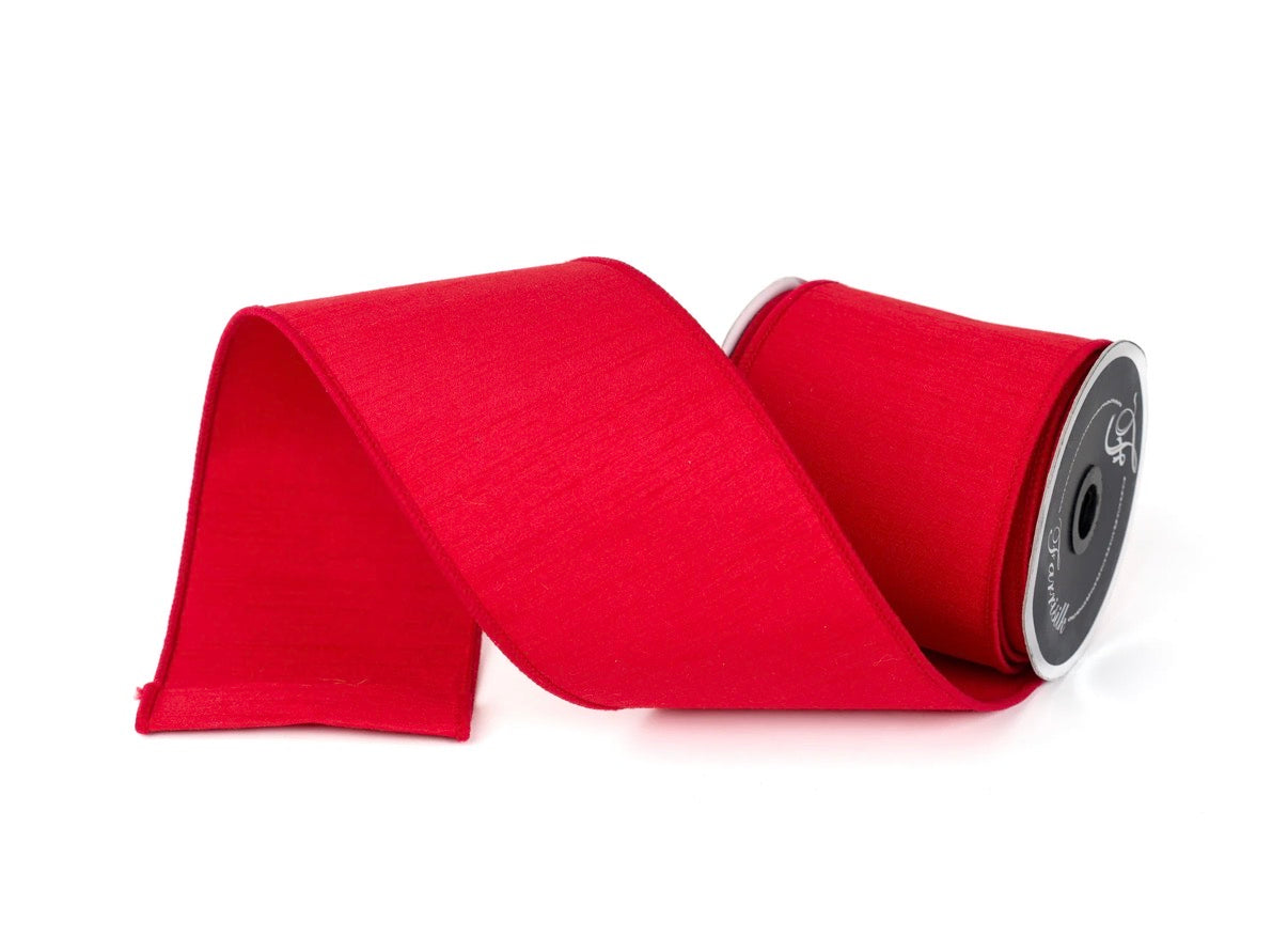 Red Dupion 4” Ribbon
