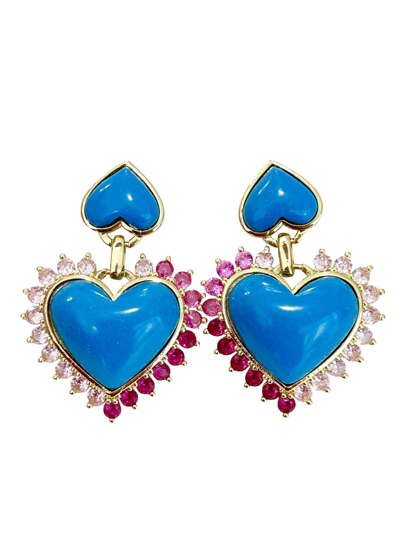 Nori Blue Heart Earrings