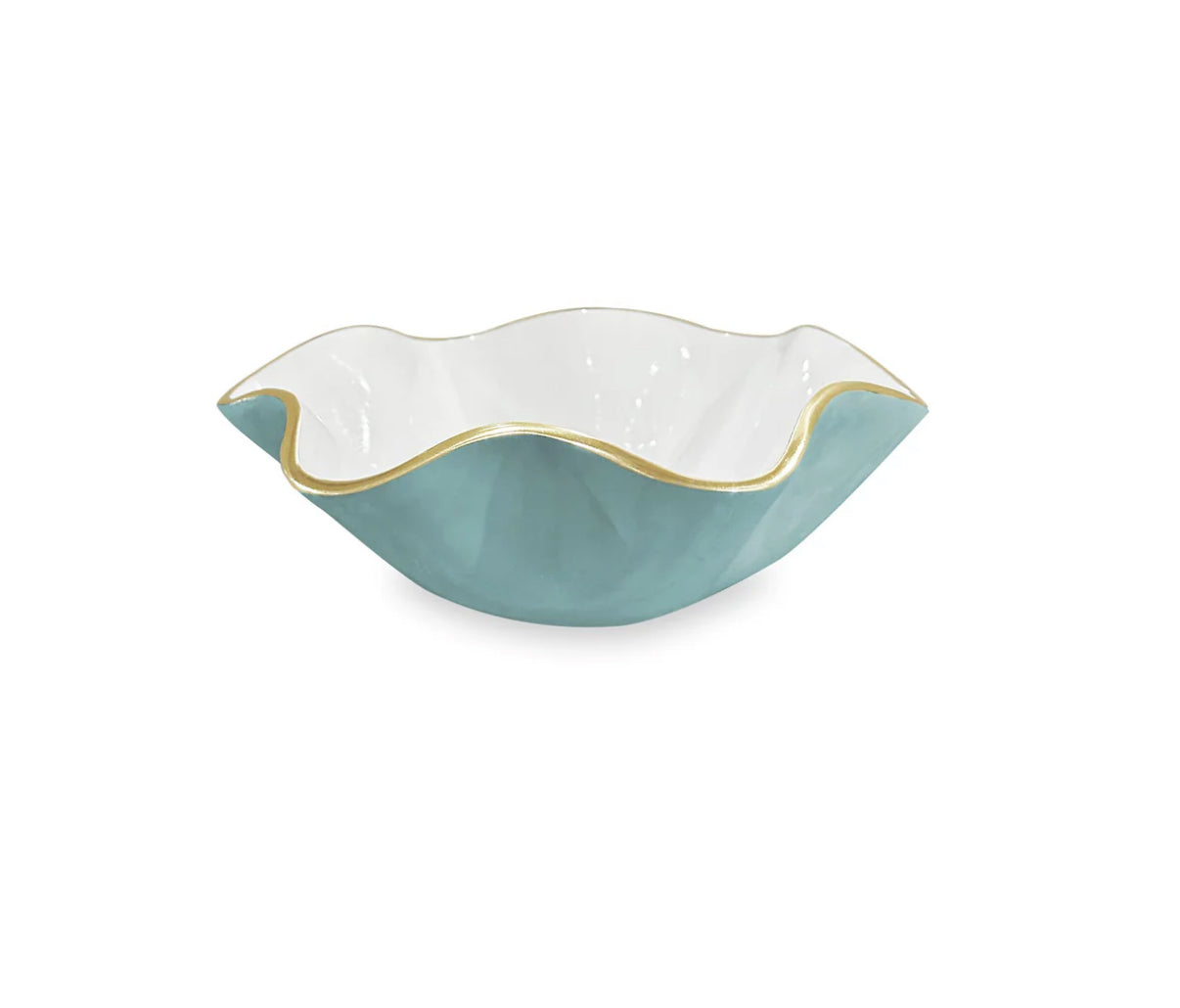 ENCANTO Carola Small Bowl- Turquoise and White