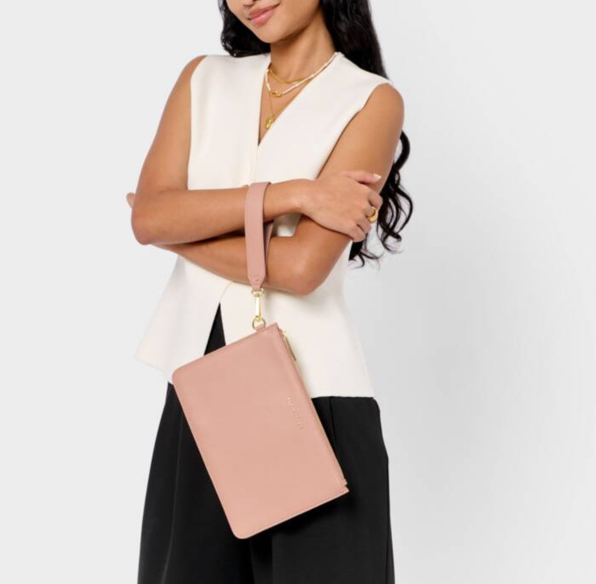 Hallie Wristlet Pouch- Blossom Pink