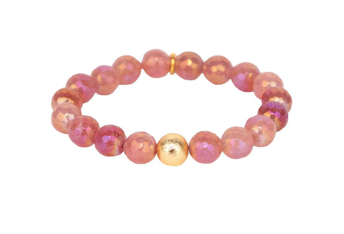 Melange Beaded Bracelet- Strawberry