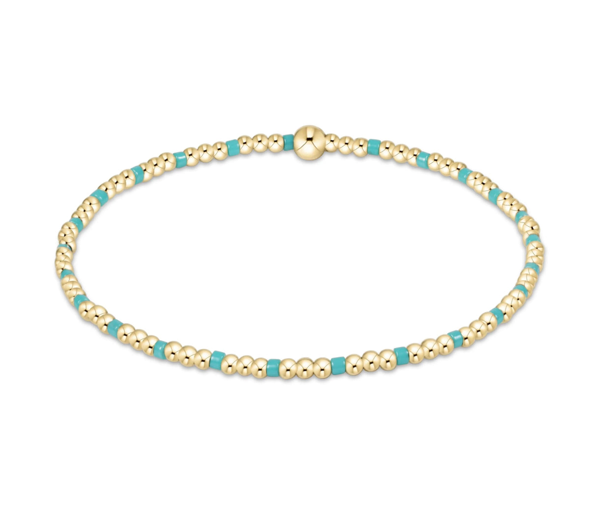 Hope Sincerity Pattern 2mm Bead Bracelet - turquoise