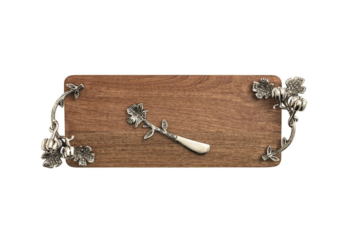 Long Pumpkin Wooden Tray Set