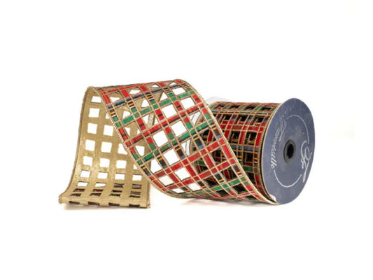 Window Plaid Red Ribbon