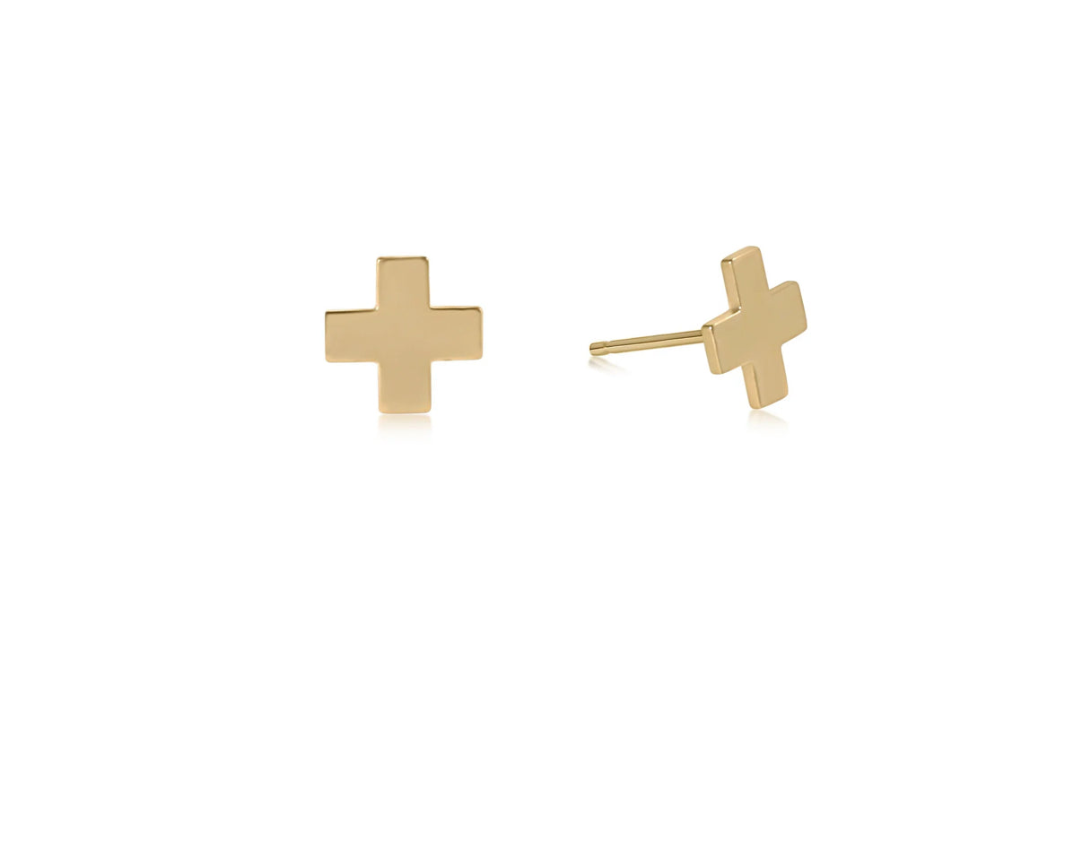Signature Cross Stud - Gold