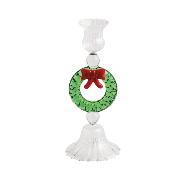 Christmas Glass Taper Holder